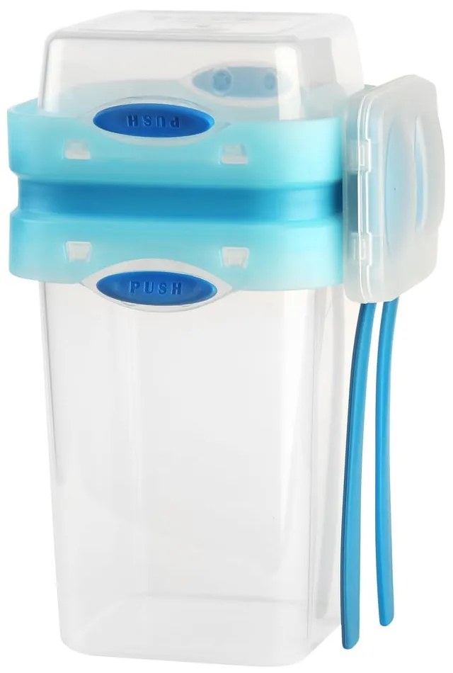 Cutie pentru prânz cu tacâmuri Vialli Design, 650ml+230m, albastru