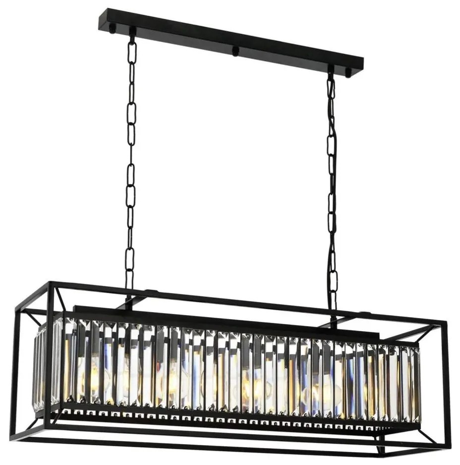 Candelabru pe lanț PUNE, 4xE27/40W/230V, negru