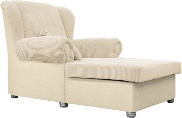 Fotoliu bej cu tapițerie din catifea reiată Lord – Ropez