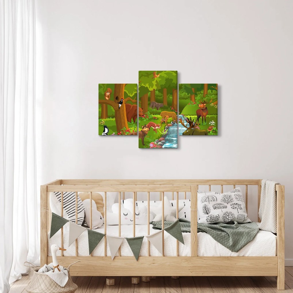 Tablou pentru copii cu animale (90x60 cm)
