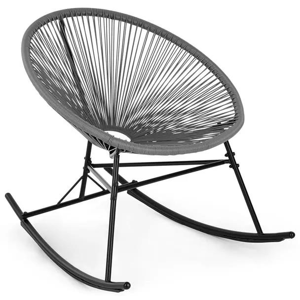 Roqueta, scaun balansoar, design retro, 4mm panglică, gri