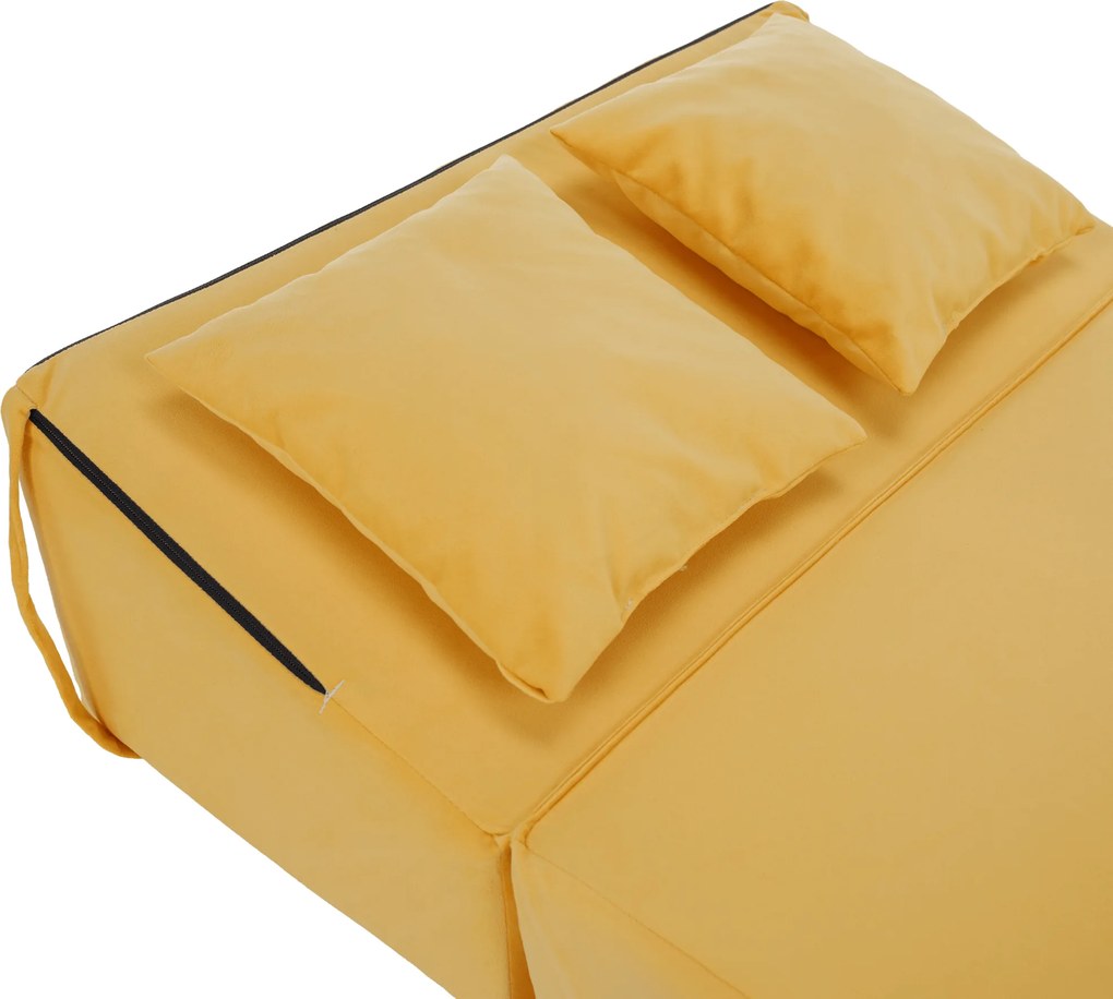 Saltea pliabilă/fotoliu extensibil, 2 in 1, galben, PELOS