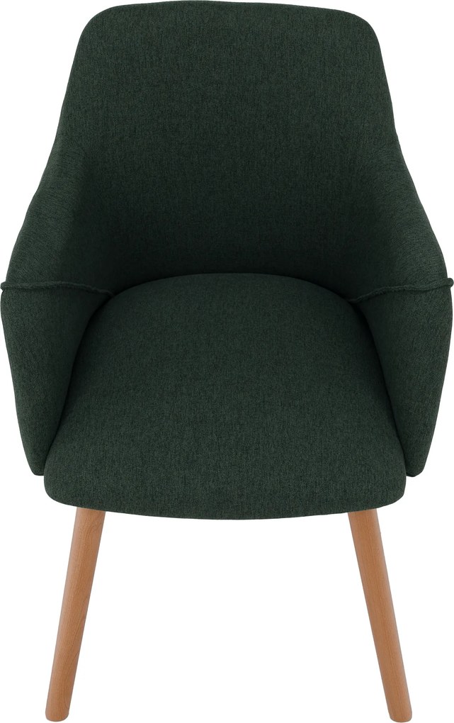 Fotoliu design, verde / fag, PETRUS