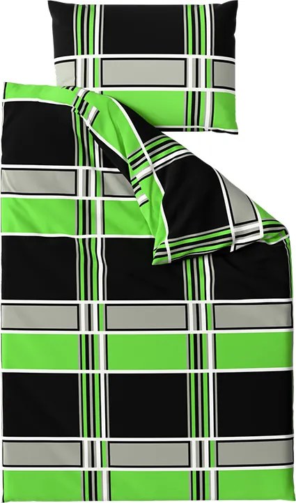 Lenjerie de pat din policoton KARO POLY verde Dimensiune lenjerie de pat: 70 x 90 cm | 140 x 200 cm