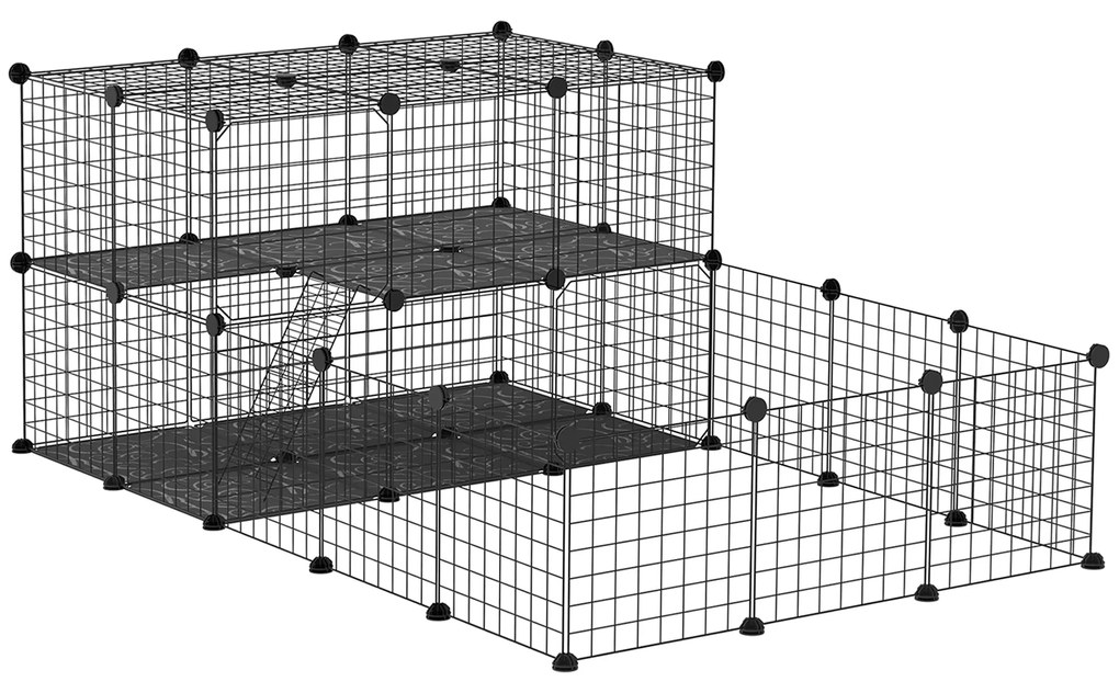 PawHut cusca metalica modulara animale mici, 175x105x70cm | Aosom Romania