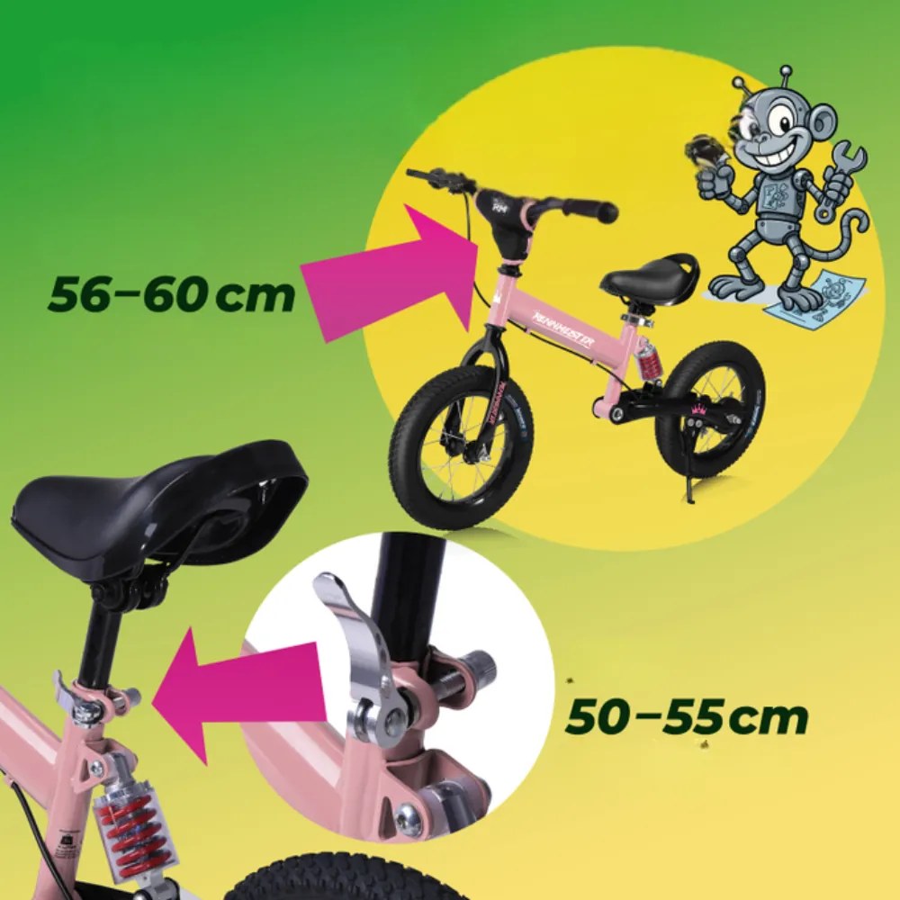 Rennmeister Bicicletă fără pedale pentru copii QUIDO, de la 3 ani, roz