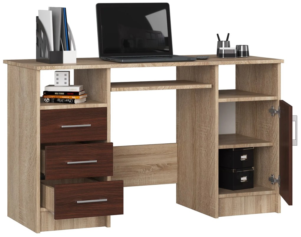 Masă PC Aziza (Stejar sonoma + wenge). 1069611