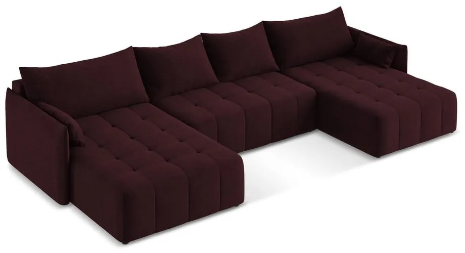 Colțar burgundy extensibil/cu spațiu de depozitare (în formă de "U") Moku – Makamii