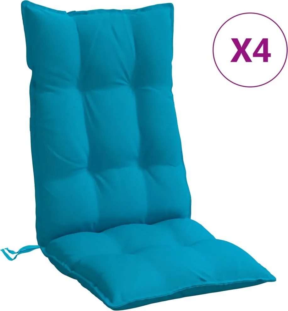vidaXL Perne de scaun cu spătar înalt, 4 buc, bleu, țesătură Oxford