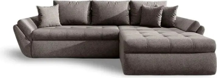 Colțar extensibil dumonde cu ladă de depozitare si sezut confortabil din spuma high-density, Loana Enjoy Kaki 270x185 cm