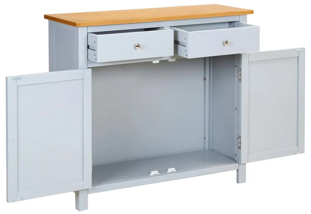 288634 vidaXL Servantă, 90x33,5x83 cm, lemn masiv de stejar