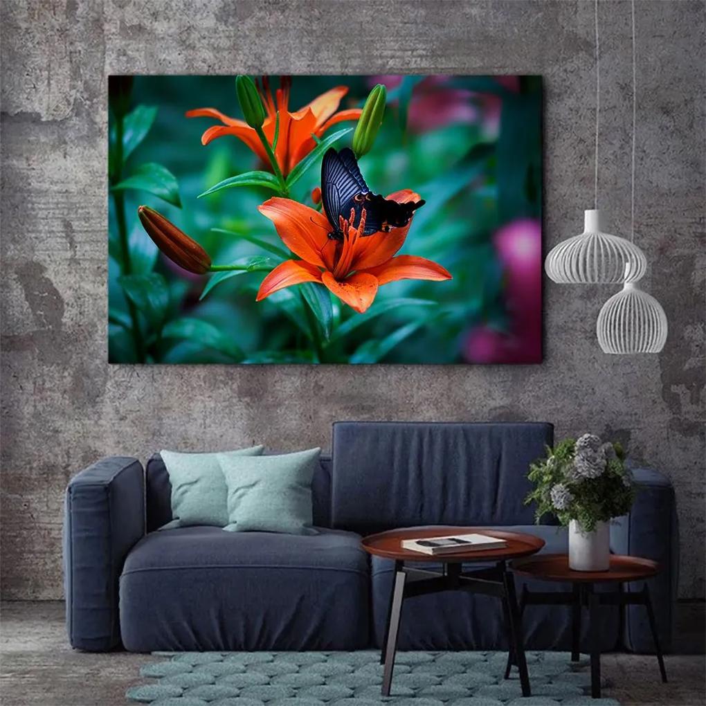Tablou Canvas - Orange lilies 40 x 65 cm