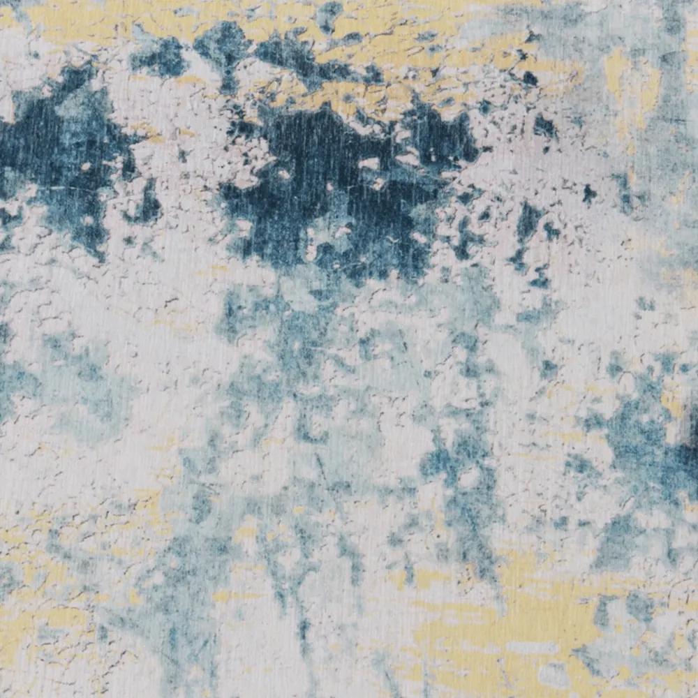 Covor 80x200 cm, albastru gri galben, MARION TYP 1