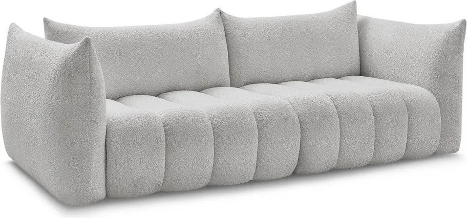 Canapea gri deschis cu tapițerie din țesătură bouclé 286 cm Azra – Bobochic Paris
