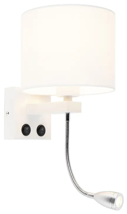 Lampa de perete moderna alba cu abajur alb - Brescia