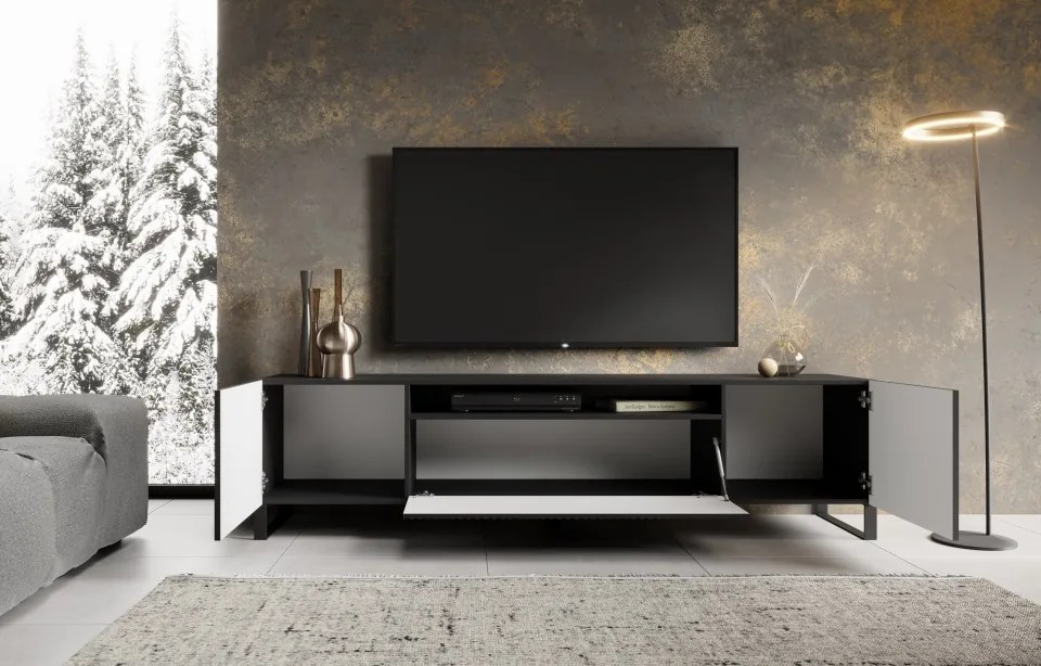Comodă TV NOEMI Stand – 200x41x53 cm – Negru