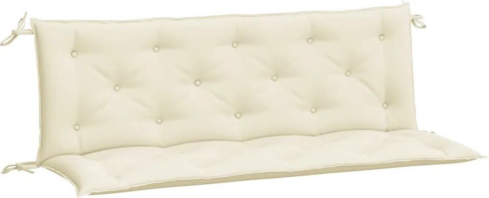 vidaXL Perne bancă de grădină 2 buc., alb crem, țesătură oxford