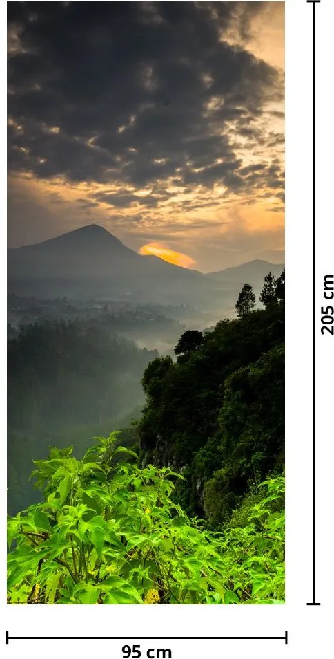 Fototapet pentru ușă - Peisaj montan verde (95x205cm)