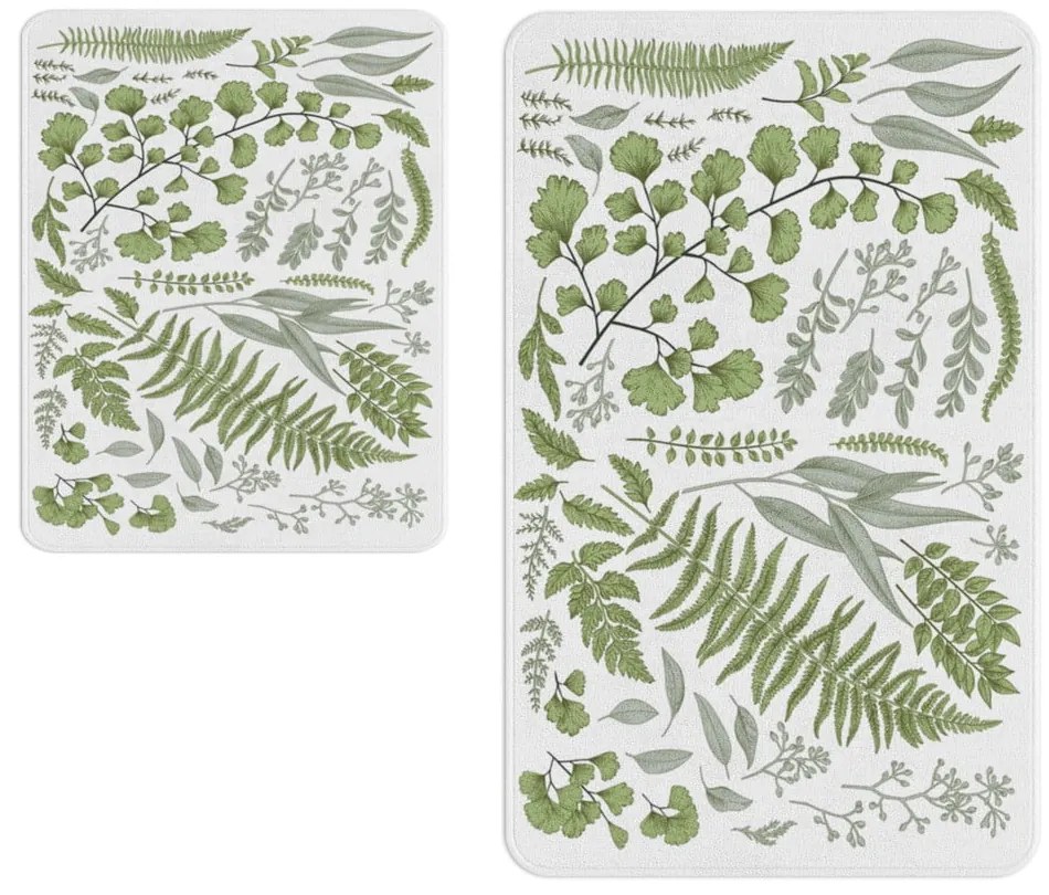 Set covorașe de baie albe/verde 2 buc. – Oyo Concept