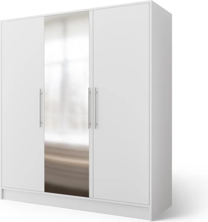 Dulap cu 3 usi si oglinda Alarica 180x60x200 cm – Alb
