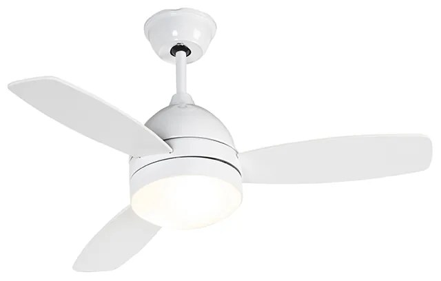 Ventilator de tavan alb cu imprimeu lemn 96cm cu telecomandă - Rotar
