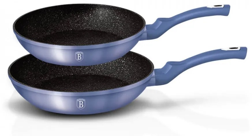 Set 2 tigai marmorate (3 straturi) Metallic Line Royal Blue Edition Berlinger Haus BH 1657N