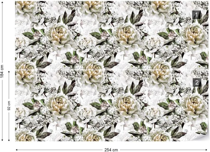 GLIX Fototapet - Vintage Floral Pattern Vliesová tapeta  - 254x184 cm