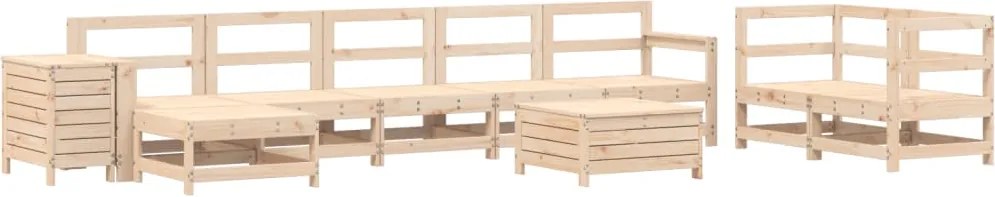vidaXL Set canapea de grădină, 10 piese, lemn masiv de pin