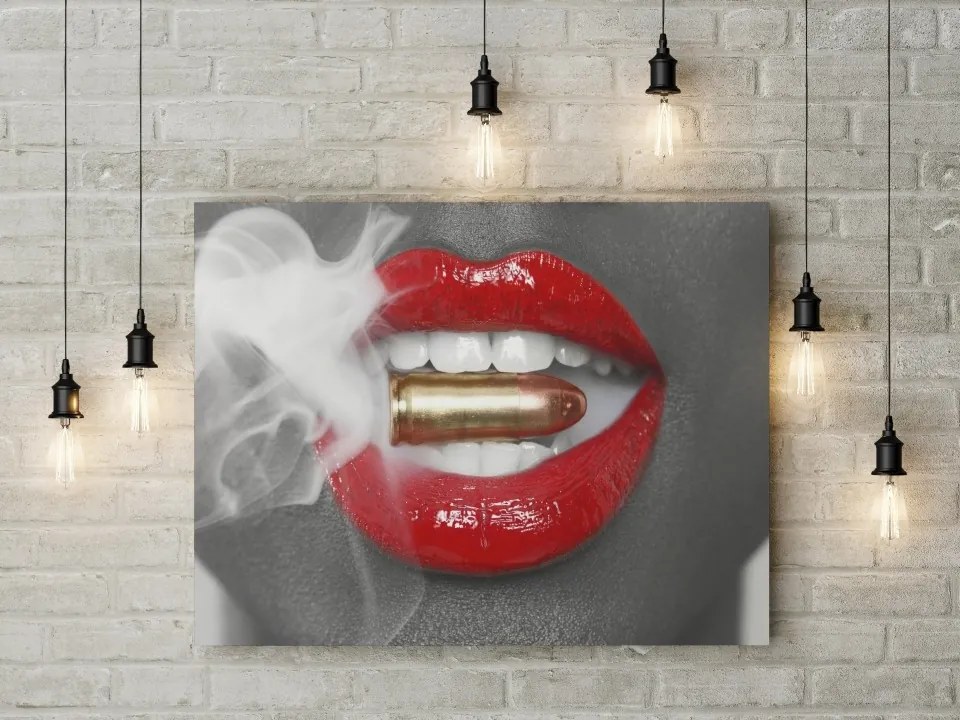 Tablou canvas Smoking Bullet Lips - 60x40 cm 60x40 cm