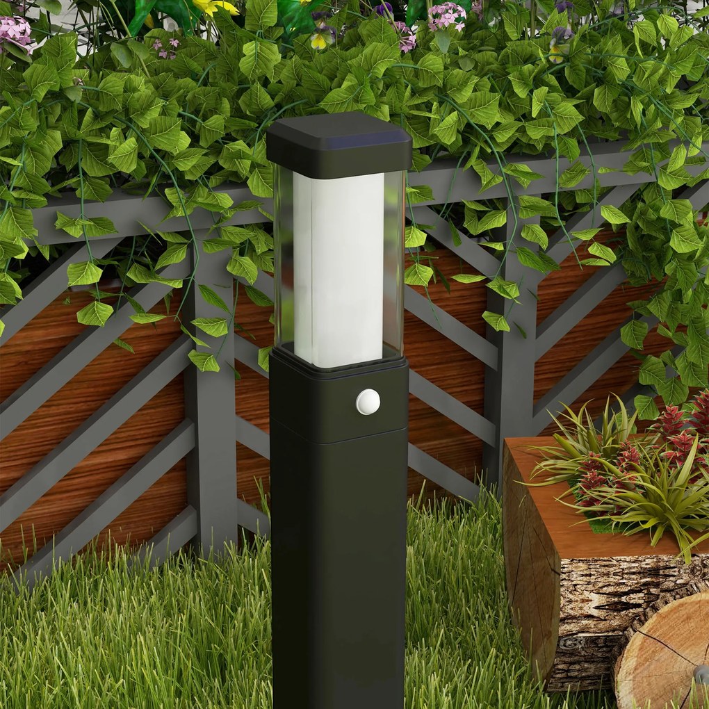 Outsunny Set de 2 lampi de exterior, stalpi luminoase LED, Etanche IP65, Lumina pentru alei si drumuri, negru | Aosom Romania