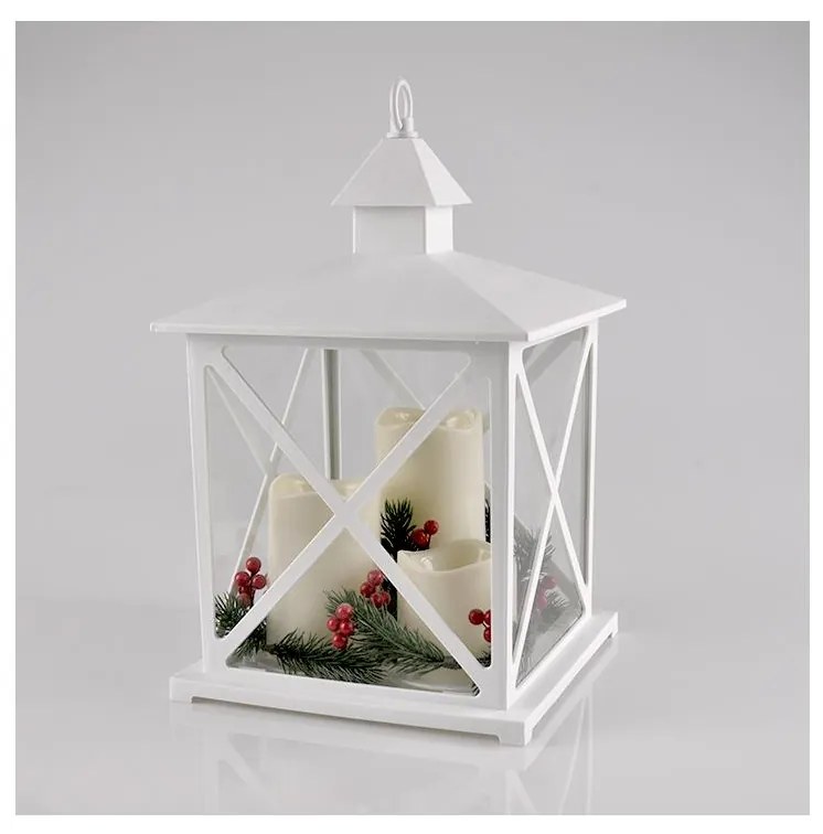 LED Decorațiune de crăciun 3xLED/3xAAA felinar alb lumânări