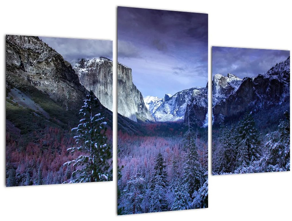 Tablou cu peisaj montan iarna (90x60 cm)