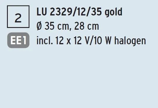 Lustra cristal Swarovski Spectra design modern de lux GALAXY 12L auriu