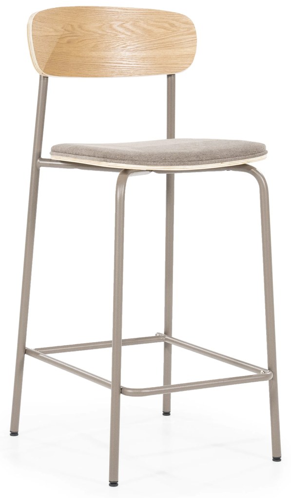 Scaun de bar Skoladin lemn de frasin taupe 95 cm