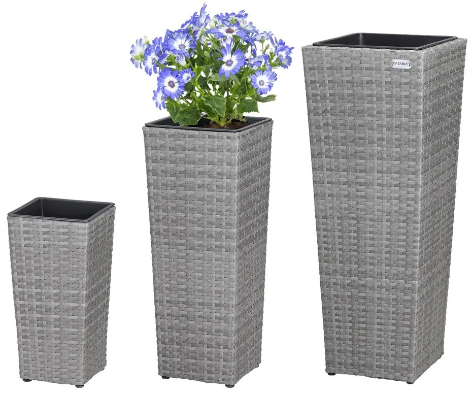 Deuba Set 3 ghivece de flori - gri