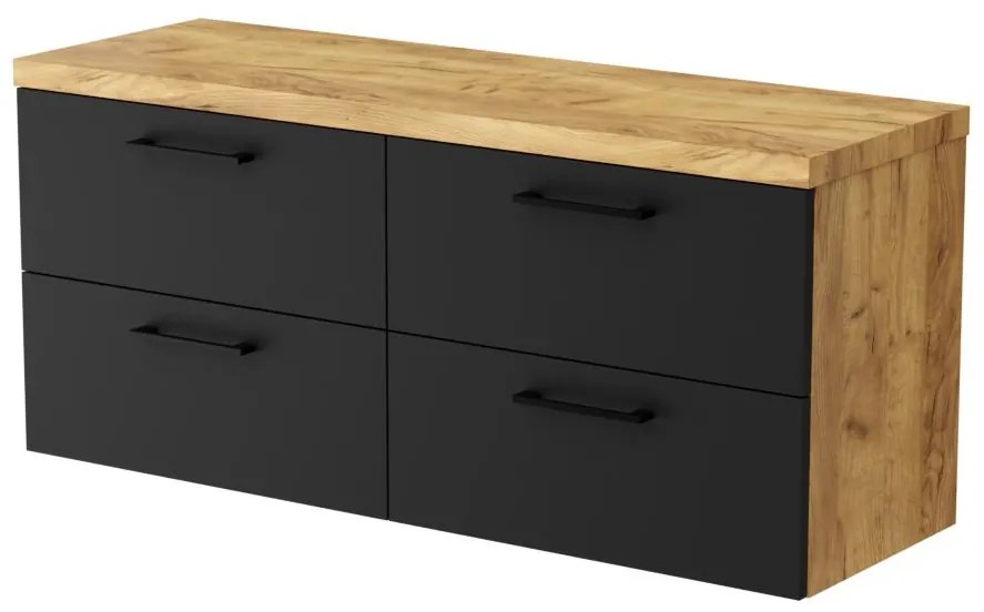 Dulap de baie suspendat Valiant M (craft auriu + negru). 1092131