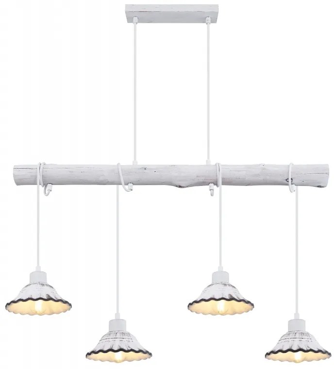 Lustra cu 4 pendule stil industrial JOWITA alb-negru