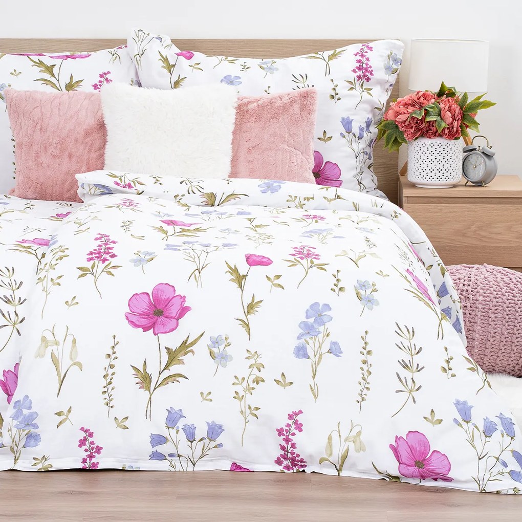 Lenjerie de pat din muselină 4Home Wildflower Harmony, 140 x 200 cm, 70 x 90 cm