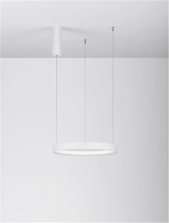 Lustra LED suspendata design modern circular PERRINE D-40cm alba