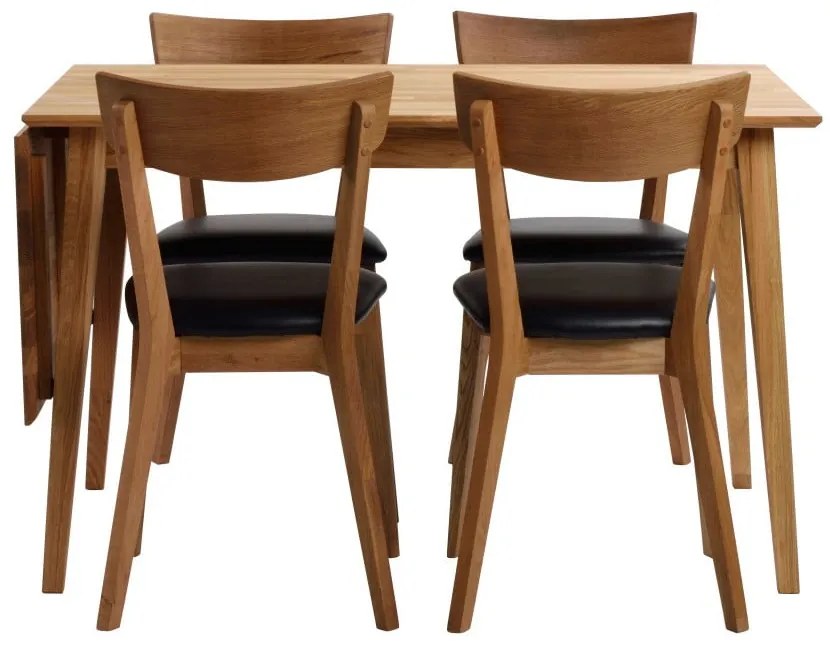 Masă de dining pliabilă din lemn de stejar natural Rowico Mimi, 120 x 80 cm