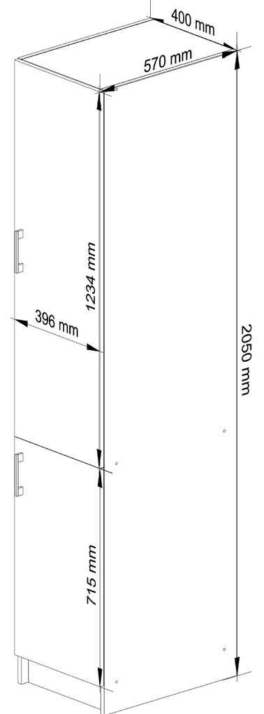 Dulap de bucătărie pentru alimente Lula S40 (alb + stejar sonoma). 1069049