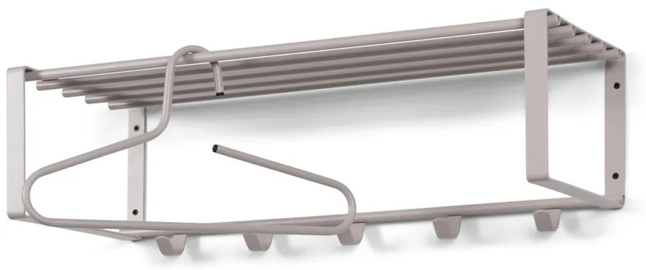 Cuier de perete taupe cu raft din metal 70 cm Rex – Spinder Design