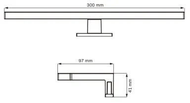 Aplică LED pentru oglindă de baie MILOS LED/5W/230V 4000K 30 cm IP44 negru