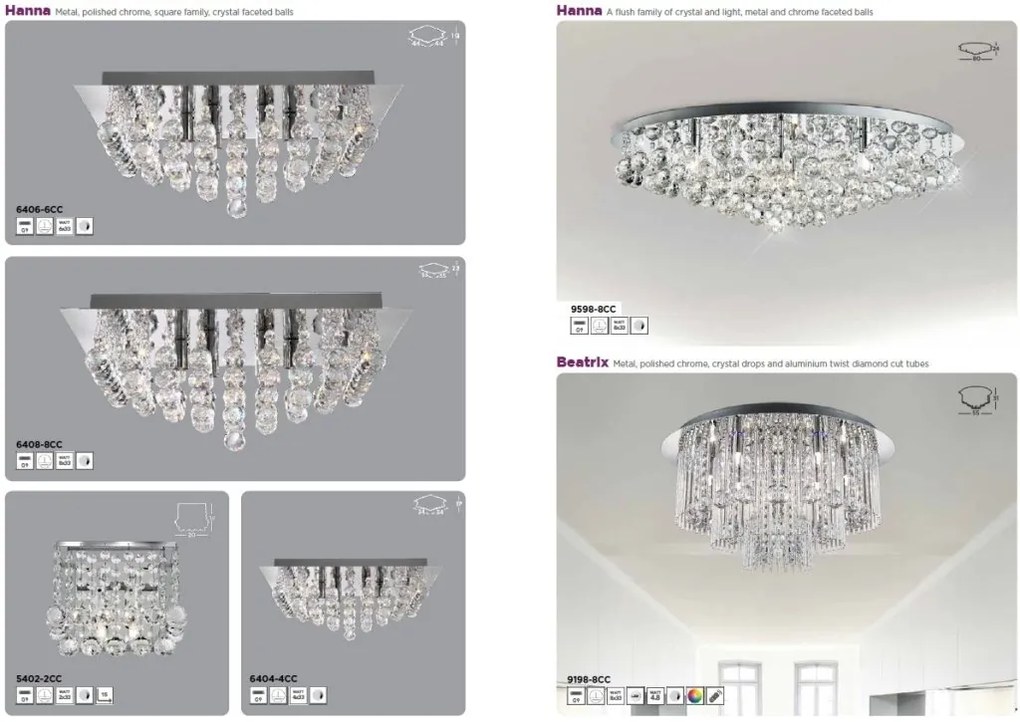 Plafoniera eleganta design modern Hanna 8L