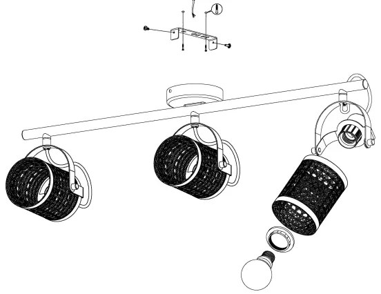 Eglo 43495 - Lampă spot RUSCOMB 3xE27/10W/230V