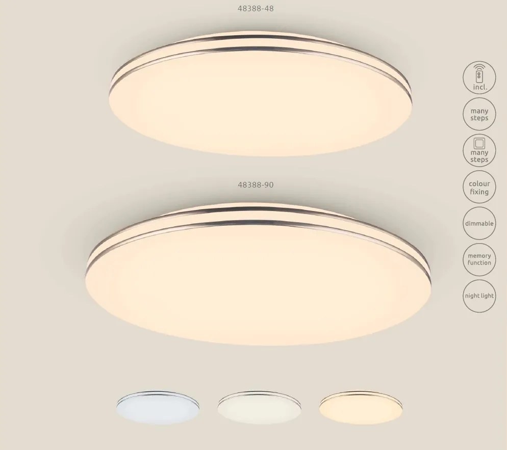 Lustra LED / Plafoniera dimabila cu telecomanda PIERRE 53cm 48388-48 GL