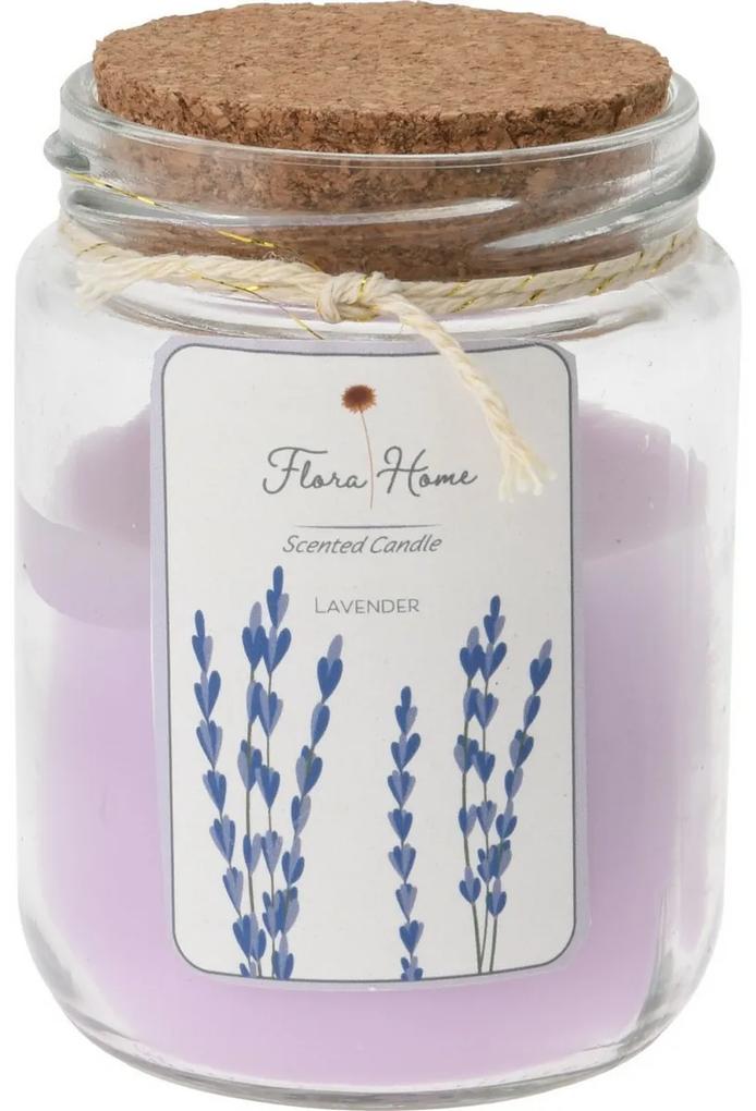 Lumânare în borcan de sticlă Flora home Lavender,6,5 x 9,5 cm
