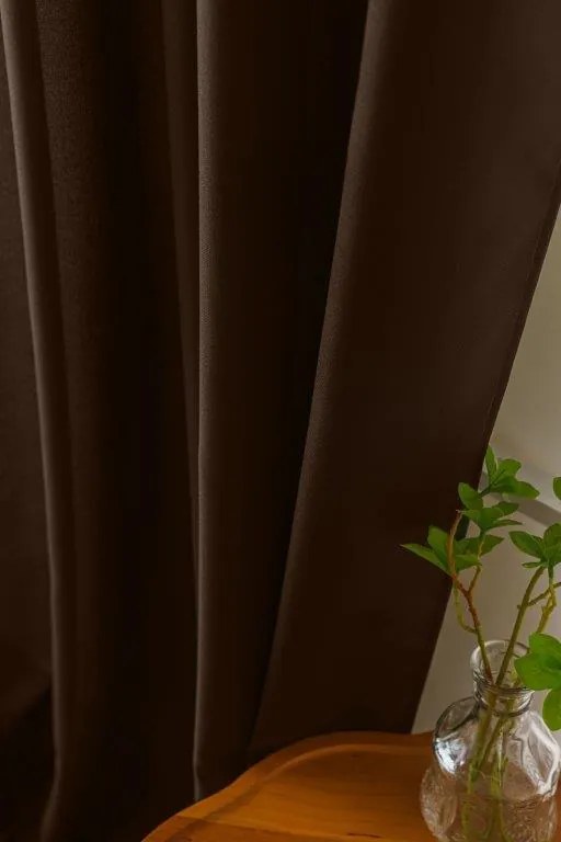 Draperie maro inchis cu rejansa OXFORD 140x250 cm