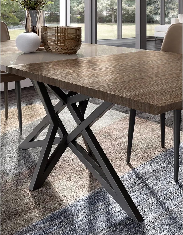 Masă lemn masiv de dining extensibilă Narla 180×103 cm - 2