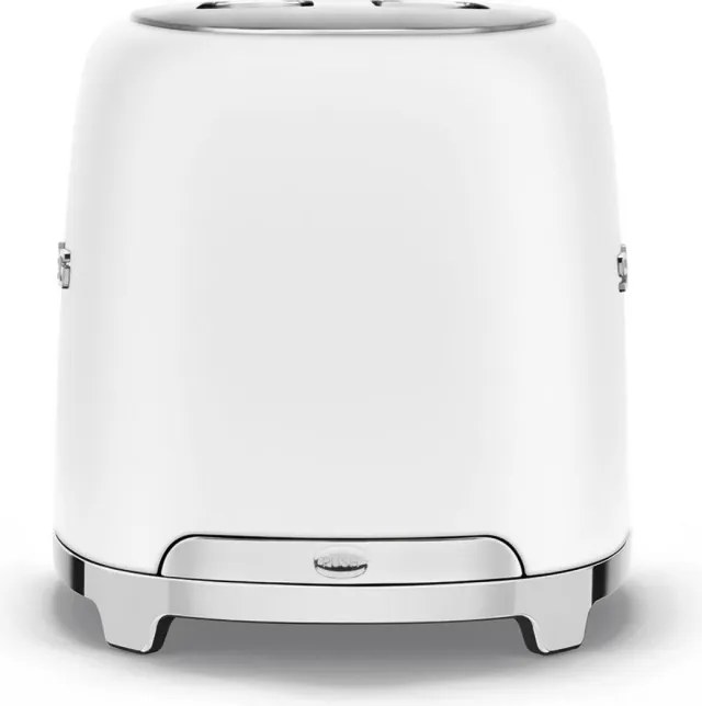 Prajitor de paine SMEG 50's Style TSF01WHMEU, 950 W, 2 felii, 6 trepte, Tava pentru firimituri, Cablu integrat, Otel inoxidabil, Alb mat